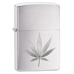 Zippo Chrome Marijuana Leaf Design 29587